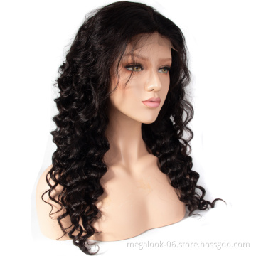 100 Percent Virgin 13*6 Front Lace Human Hair Wig, Cheap Overnight Megalook Loose Deep Wave Lace Wigs